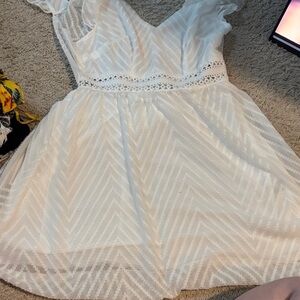White Chevron Pattern Dress